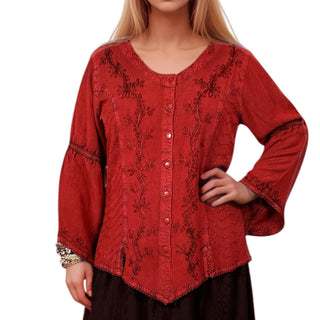 Kagbeni Rayon Gothic Embroidered Blouse