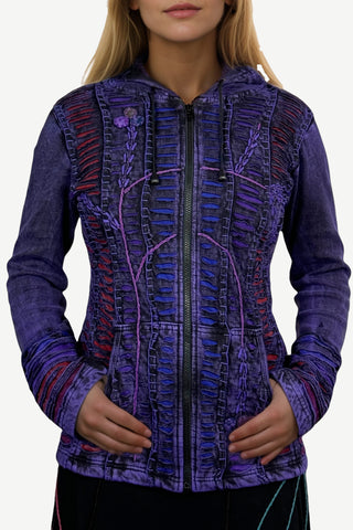 Ilam Embroidered Rib Cotton Hoodie