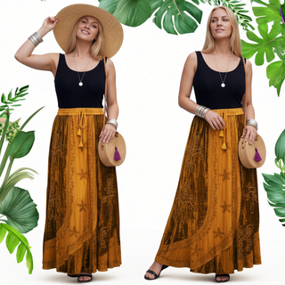 Dhulikhel Rayon Velvet Gothic Maxi Skirt