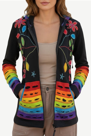Rolpa Razor-Cut Rib Cotton Hoodie