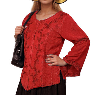 Kagbeni Rayon Gothic Embroidered Blouse