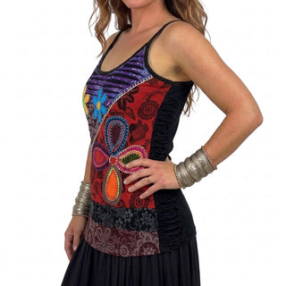 Larjung Cotton-Rayon Patchwork Cami