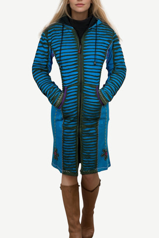 Salyan Rib Cotton Razor-Cut Embroidered Jacket