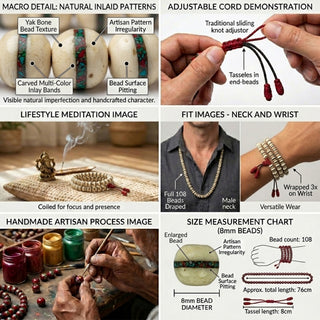 Gosainkunda Yak Bone 108-Bead Mala