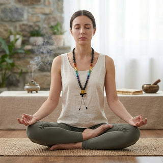Chame Seven Chakra Lava Stone Mala