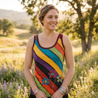 Rolwaling Rib Cotton Patchwork Cami
