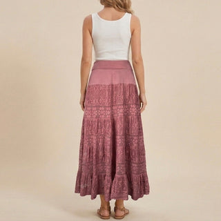 Dhampus Cotton Gothic Lace Maxi Skirt