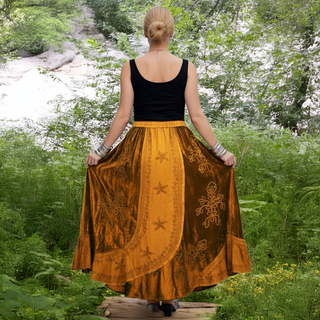 Dhulikhel Rayon Velvet Gothic Maxi Skirt
