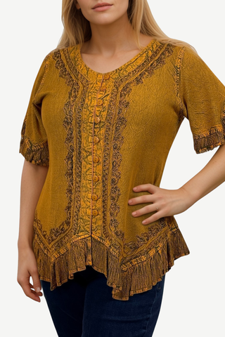 Tilicho Rayon Medieval Embroidered Blouse