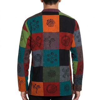 Gulariya Men's Heavy Cotton Patchwork Henley