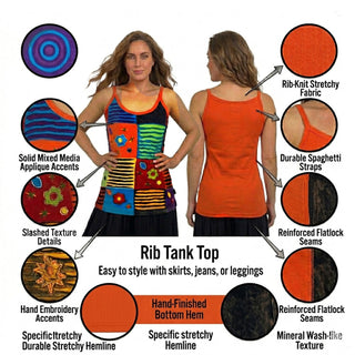 Lokpa Knit Cotton Patchwork Razor-Cut Tank Top