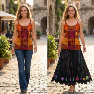 Phulchoki Cotton-Rayon Patchwork Cami