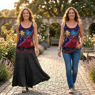 Larjung Cotton-Rayon Patchwork Cami