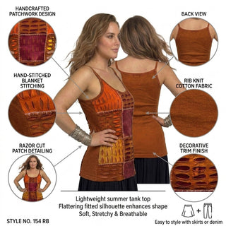 Phulchoki Cotton-Rayon Patchwork Cami