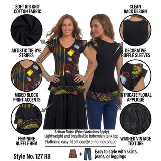 Kali Rayon Tie-Dye Patchwork Blouse