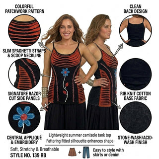 Jorsale Cotton Razor-Cut Spaghetti-Strap Cami