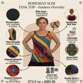Rolwaling Rib Cotton Patchwork Cami