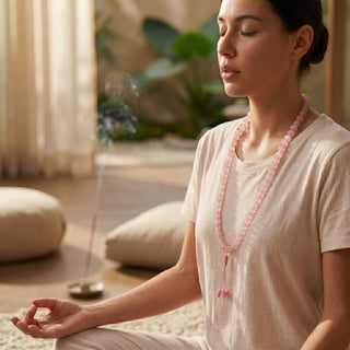 Kapilvastu Rose Quartz Mala Necklace