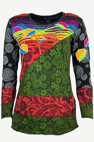 Lete Rib Cotton Mushroom Patch Razor-Cut Top