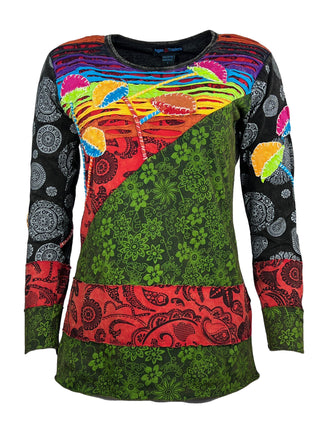 Lete Rib Cotton Mushroom Patch Razor-Cut Top