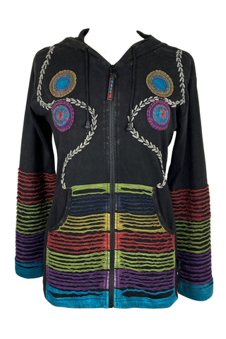 CJKT 31 Agan Traders Nepal Bohemian hoodie Jacket - Agan Traders, Black Multi
