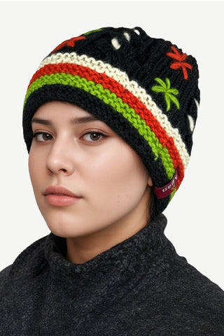 Lubhu Lambswool Cable Knit Skull Cap & Mittens