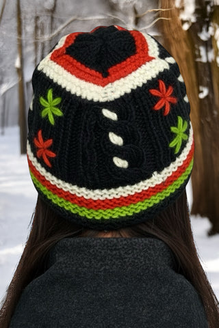 Lubhu Lambswool Cable Knit Skull Cap & Mittens