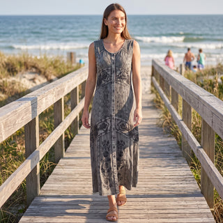 Chamlang Rayon Embroidered Sleeveless Sundress