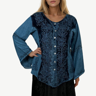 Sarangkot Rayon Velvet Gothic Blouse