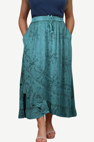 Chandragiri Rayon Embroidered Maxi Skirt