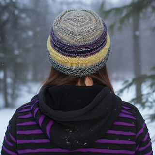Ghyaru Lambswool Slouchy Rib Knit Beanie & Mittens