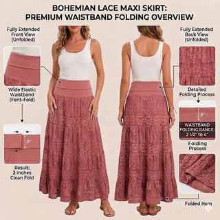 Dhampus Cotton Gothic Lace Maxi Skirt