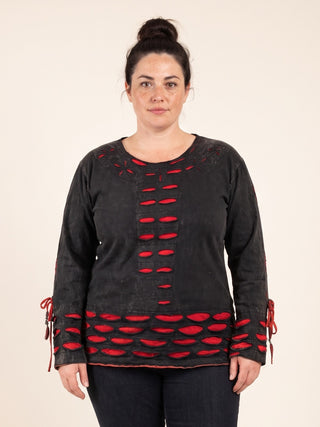 Dang Rib Cotton Razor-Cut Blouse
