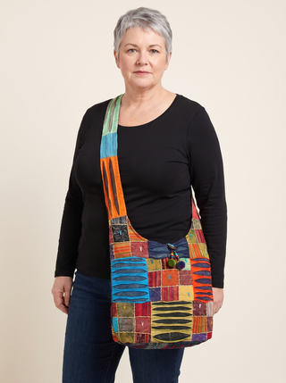 Kanjiroba Cotton Patchwork Razor-Cut Shoulder Bag