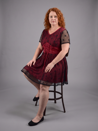 Khandbari Rayon Peasant Corset Short Dress