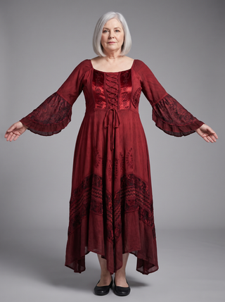 Surkhet Rayon Corset Embroidered Dress