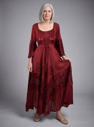 Surkhet Rayon Corset Embroidered Dress
