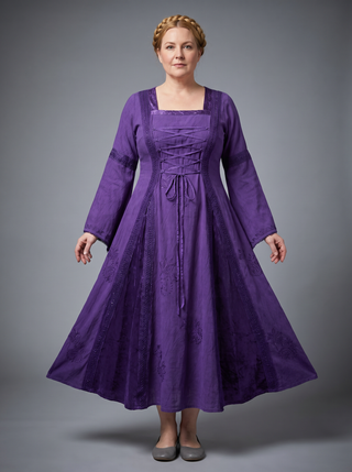 Bhairahawa Rayon Satin Corset Bell-Sleeve Dress