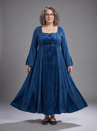 Asan Rayon Corset Bell-Sleeve Dress