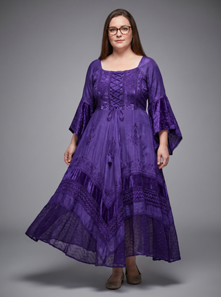 Kunde Rayon Medieval Handkerchief Corset Gown