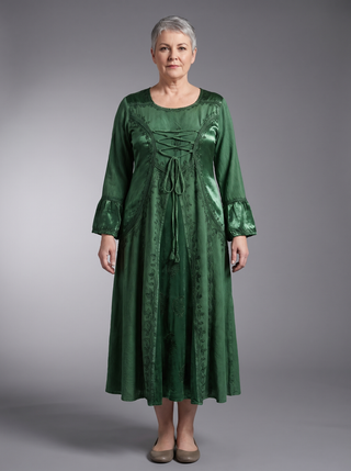 Kavre Rayon Corset Gothic Maxi Dress