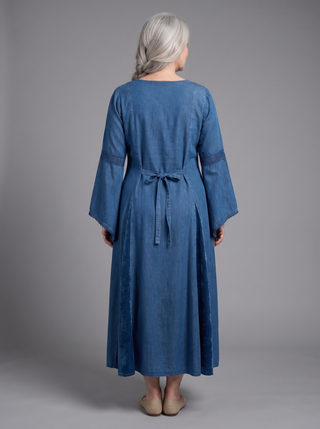 Bhairahawa Rayon Satin Corset Bell-Sleeve Dress