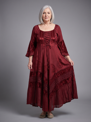 Surkhet Rayon Corset Embroidered Dress