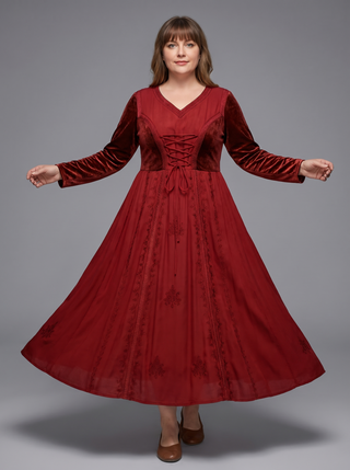 Chamje Rayon Velvet Corset Renaissance Gown