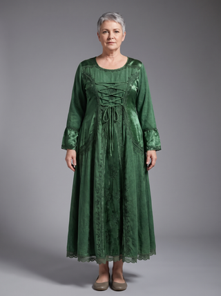 Kavre Rayon Corset Gothic Maxi Dress