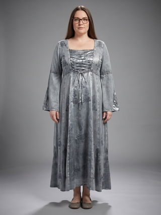 Asan Rayon Corset Bell-Sleeve Dress
