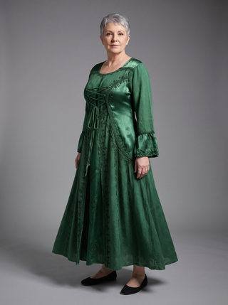 Kavre Rayon Corset Gothic Maxi Dress