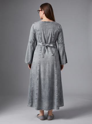 Asan Rayon Corset Bell-Sleeve Dress