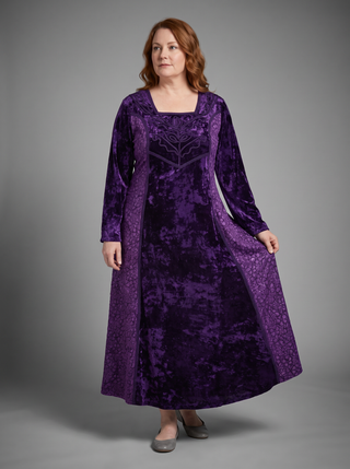 Belbari Medieval Rayon Velvet Wedding Gown