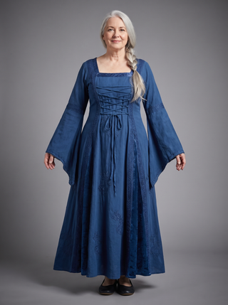Bhairahawa Rayon Satin Corset Bell-Sleeve Dress